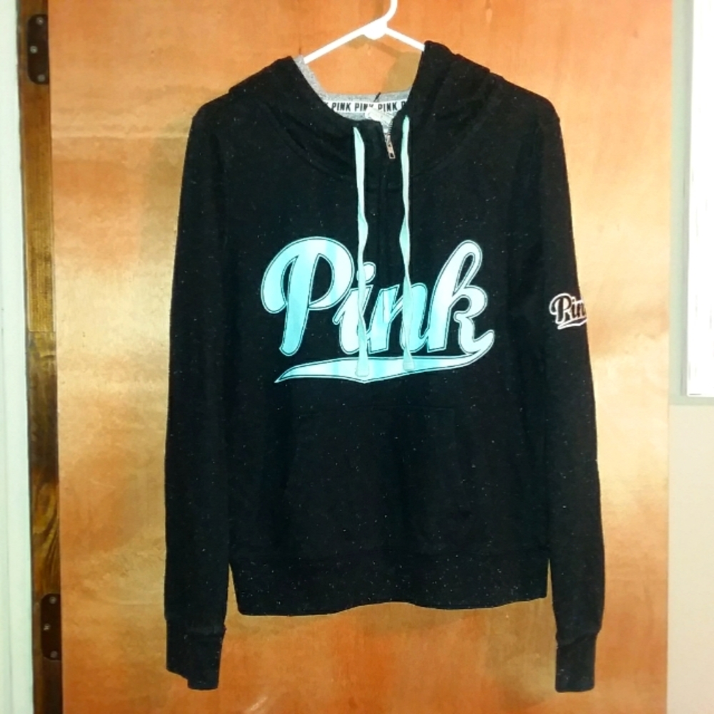 Women size large 3/4 zip up pink hoodie